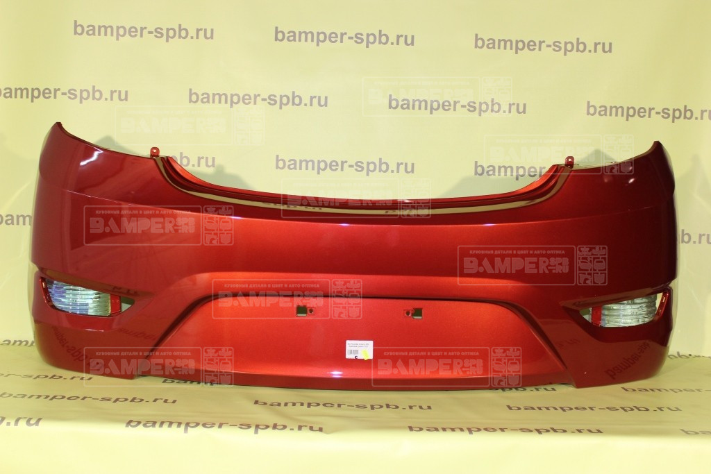 Бампер задний Hyundai Solaris 1 2011-2014 хетчбэк TDY Garnet Red Красный