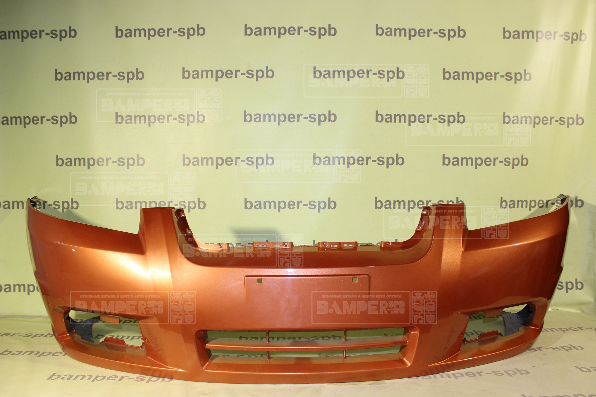 Бампер передний Chevrolet Aveo T250 2006-2012 седан  54U Sunset Orange Оранжевый