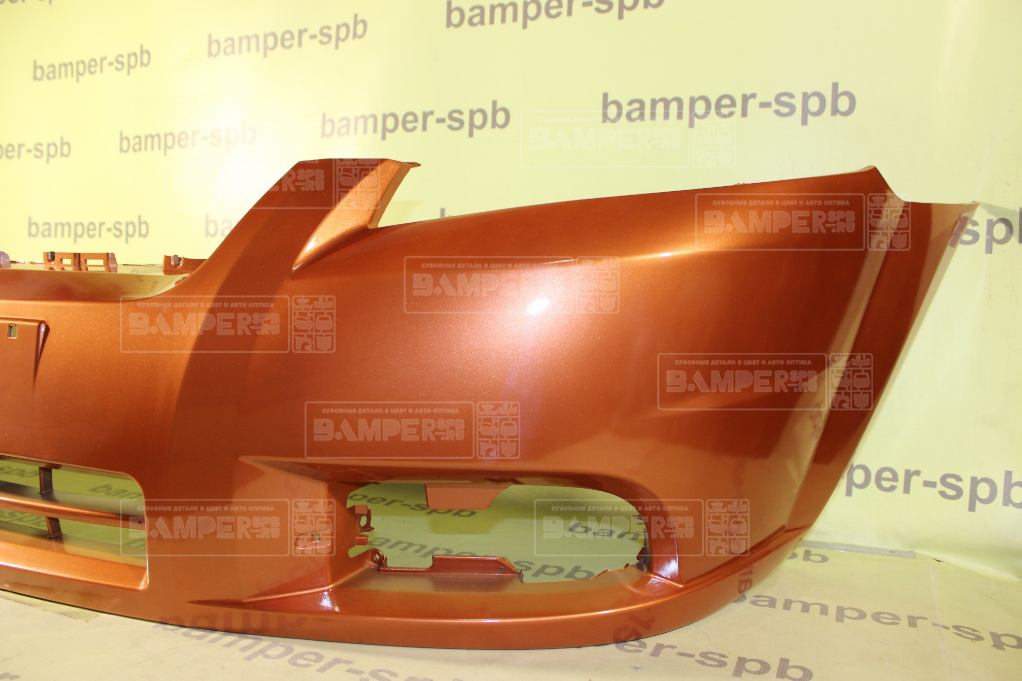 Бампер передний Chevrolet Aveo T250 2006-2012 седан  54U Sunset Orange Оранжевый