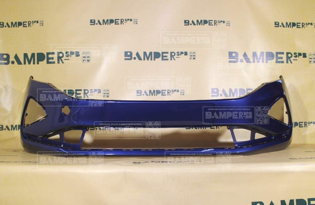 Бампер передний Volkswagen Polo 6 2020-нв 0A, LB5K Reef Blue Синий Т.