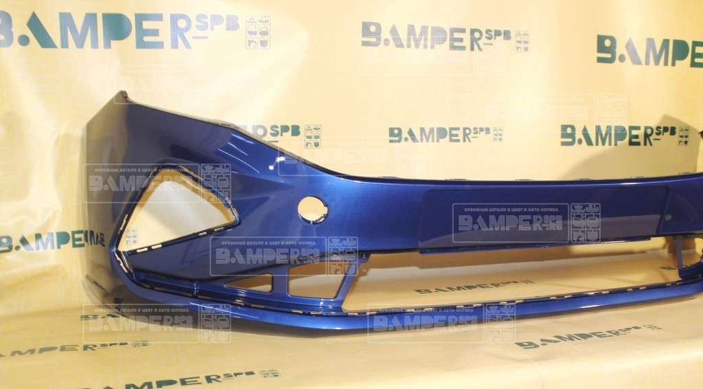 Бампер передний Volkswagen Polo 6 2020-нв 0A, LB5K Reef Blue Синий Т.