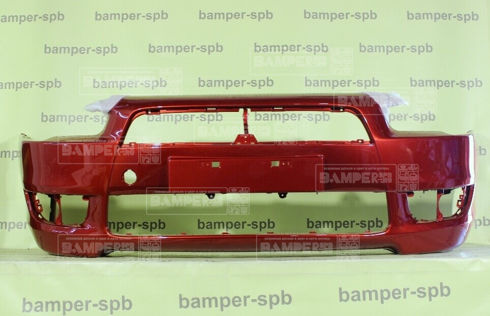 Бампер передний Mitsubishi Lancer 10 2007-2011 P26 Rally Red, Orient, Rouge Metal Красный Т.