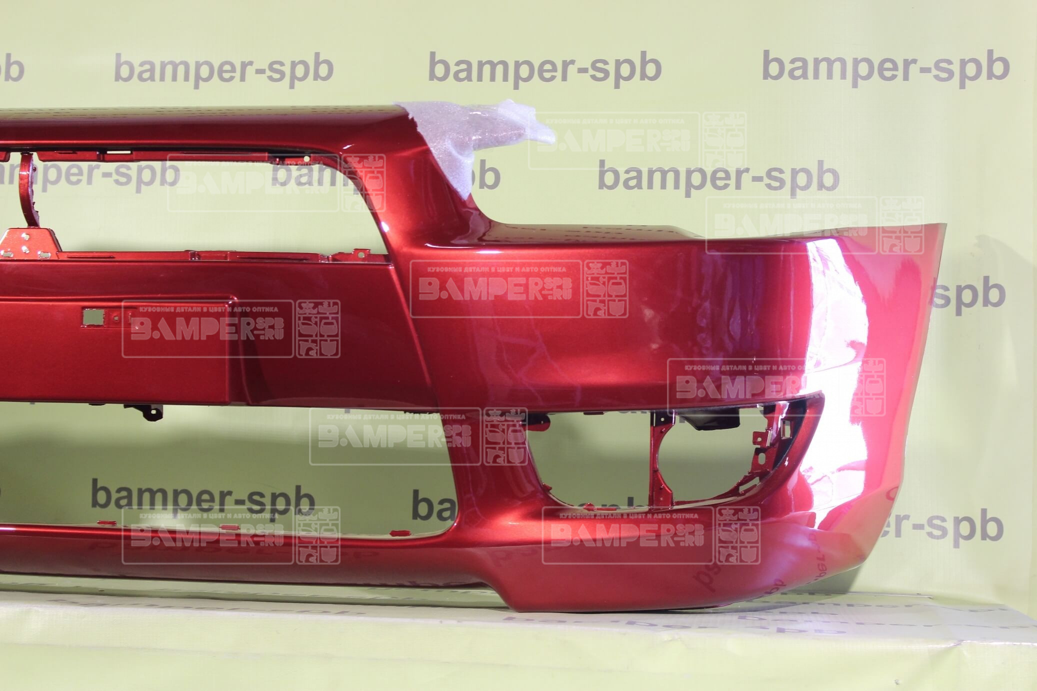 Бампер передний Mitsubishi Lancer 10 2007-2011 P26 Rally Red, Orient, Rouge Metal Красный Т.