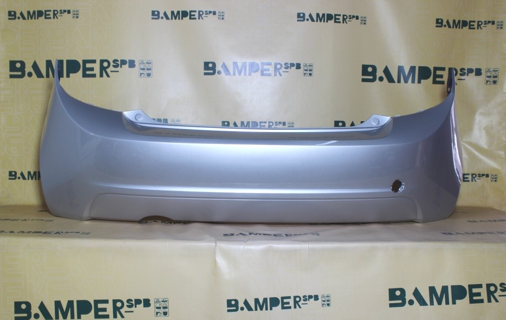 Бампер задний Chevrolet Aveo Т300 2011-2015 хетчбэк GAN, 176 Switchblade Silver Серебристый