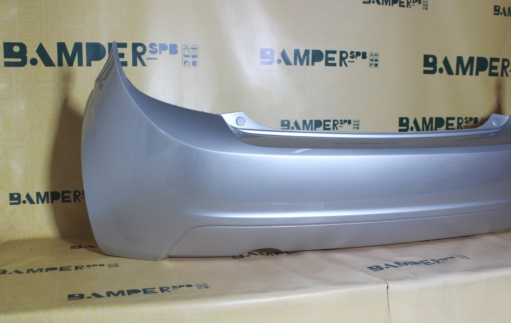 Бампер задний Chevrolet Aveo Т300 2011-2015 хетчбэк GAN, 176 Switchblade Silver Серебристый