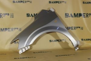 Крыло левое Chevrolet Aveo T300 2011-нв под повт. Тайвань  GAN, 176 Switchblade Silver Серебристый металлик Т.