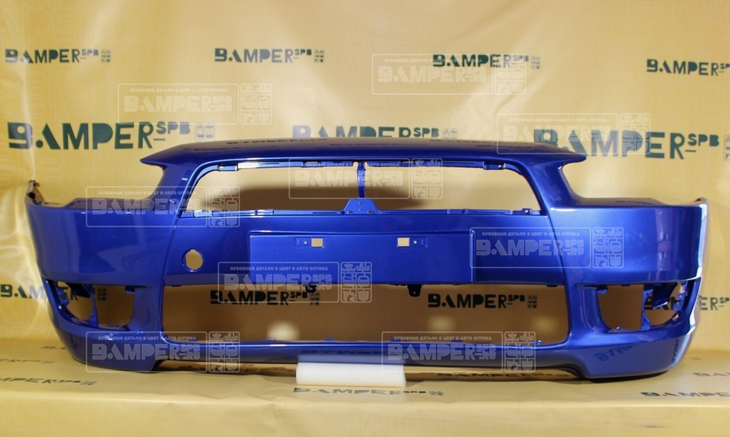 Бампер передний Mitsubishi Lancer 10 2007-2011 D06 Octane Blue Синий Т.