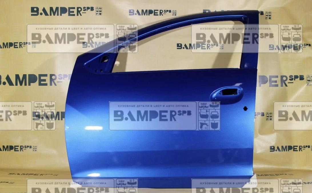 Дверь передняя левая Renault Logan 2 2014-2021 RPL Azur Blue Лазурно-синий металлик