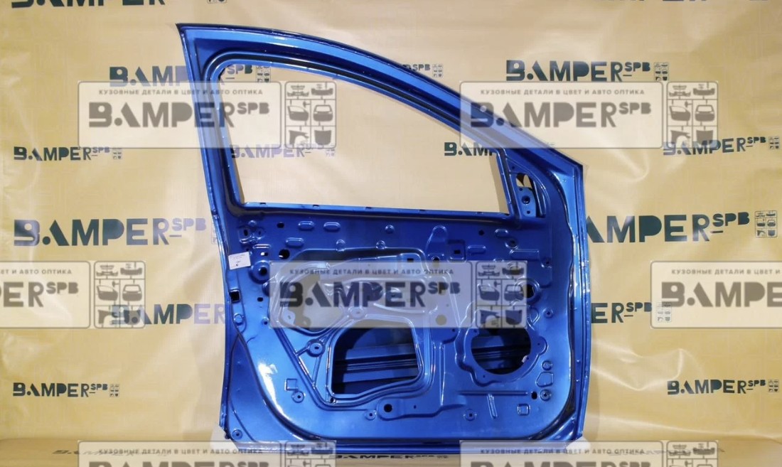 Дверь передняя левая Renault Logan 2 2014-2021 RPL Azur Blue Лазурно-синий металлик
