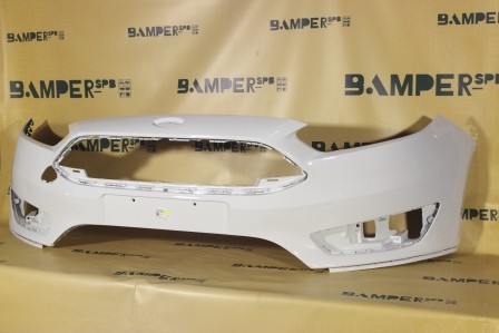 Бампер передний Ford Focus 3 2015-2019 7VTA Frozen White Белый