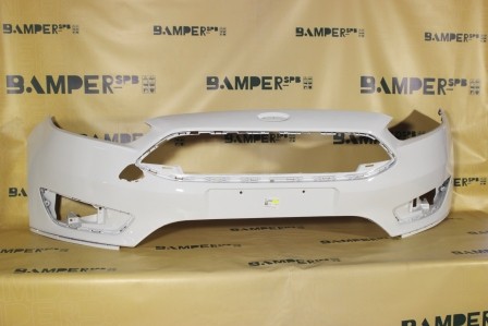Бампер передний Ford Focus 3 2015-2019 7VTA Frozen White Белый