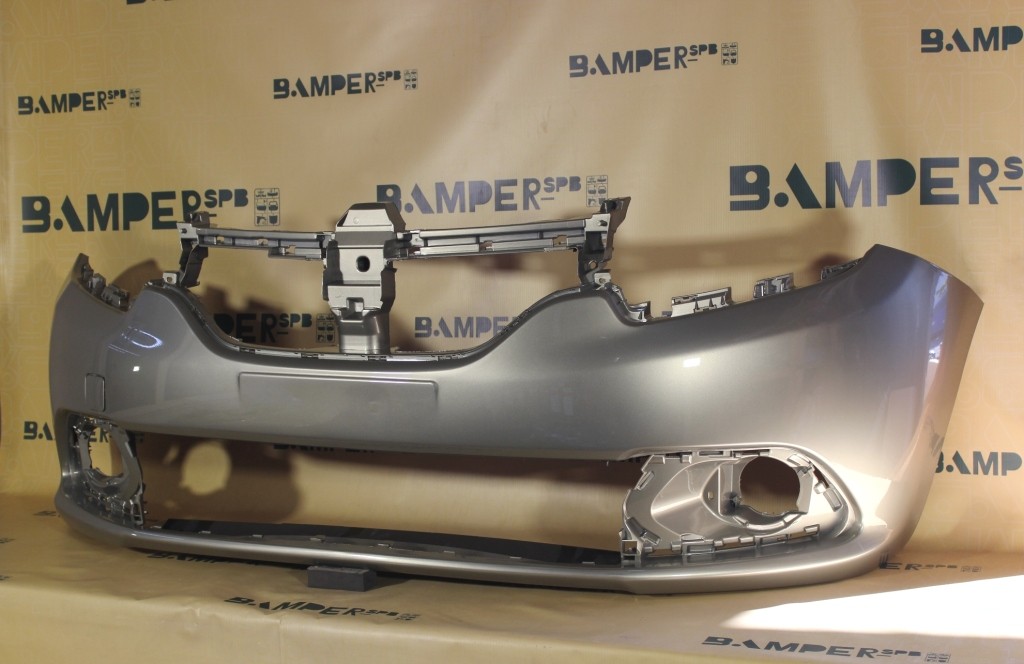 Бампер передний Renault Logan 2 2014-2018 / Sandero 2 2014-2018 KNM Gris Basalte Серый базальт Бежевый
