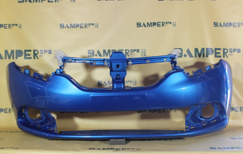 Бампер передний Renault Logan 2 2014-2018 / Sandero 2 2014-2018 RPL Azur Blue Лазурно-синий