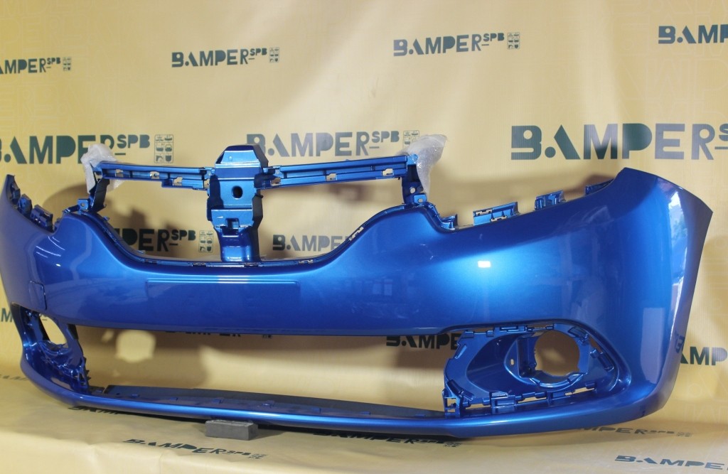 Бампер передний Renault Logan 2 2014-2018 / Sandero 2 2014-2018 RPL Azur Blue Лазурно-синий