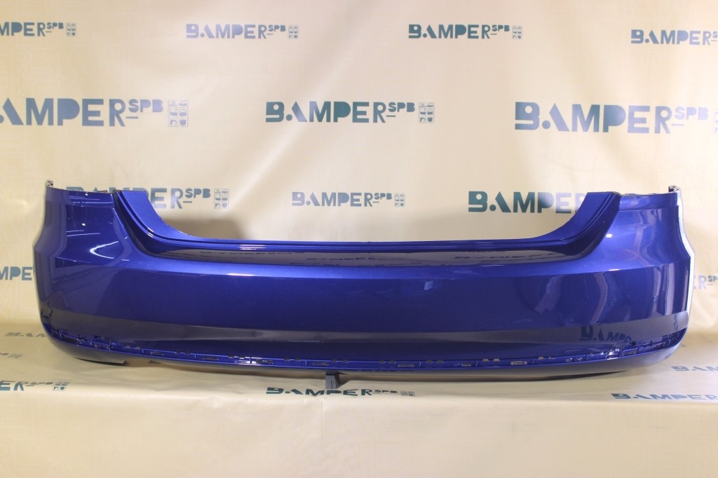 Бампер задний Volkswagen Polo 5 2015-2020 седан 0A, LB5K Reef Blue Синий