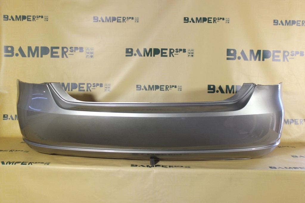 Бампер задний Volkswagen Polo 5 2010-2015 седан K5, LB7W Tungsten Silver Metallic Серебристый Т.